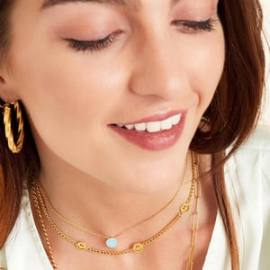 Stainless Steel Necklace with three smiley charms  h5 Picture4